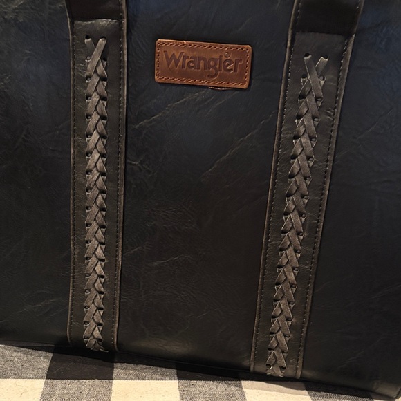 Wrangler Black Tote with Braided Accents - Picture 2 of 9